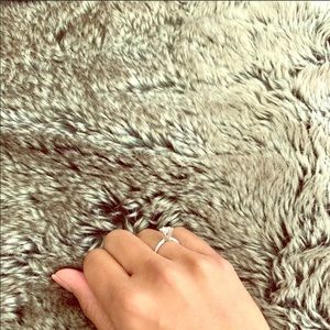 Moissanite ring. Size 5. 14kt white gold.